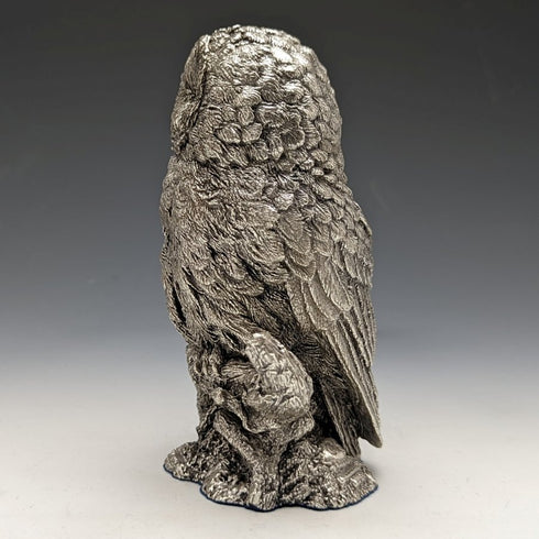 純銀張り彫刻 フクロウ オブジェ 385g 英国 カントリーアーティスト社